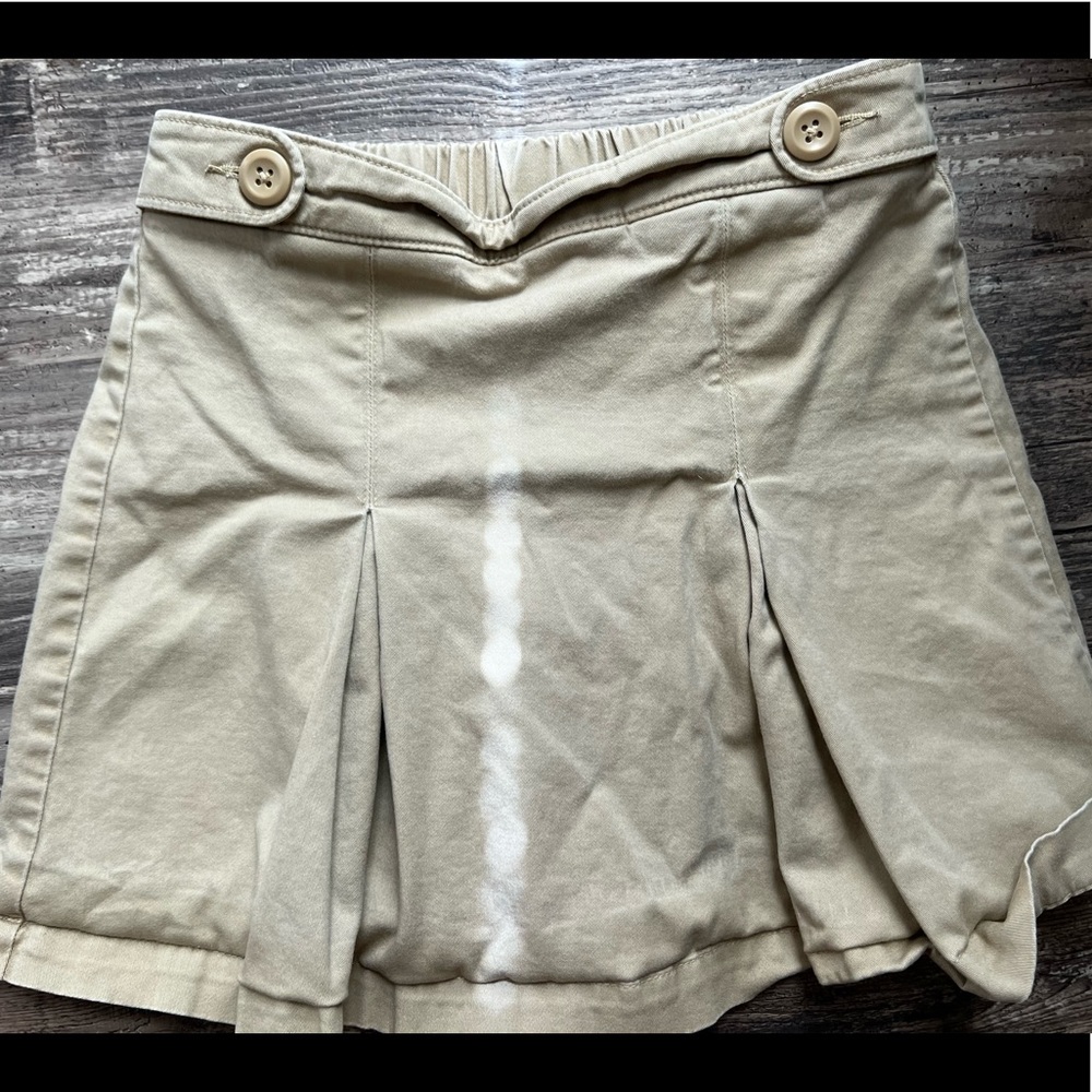 Girls khaki uniform skort.